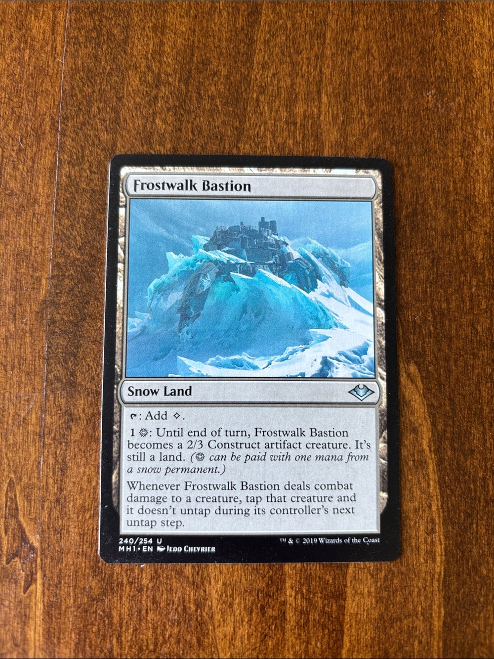 Frostwalk Bastion - Blue Snow Land Magic Card
